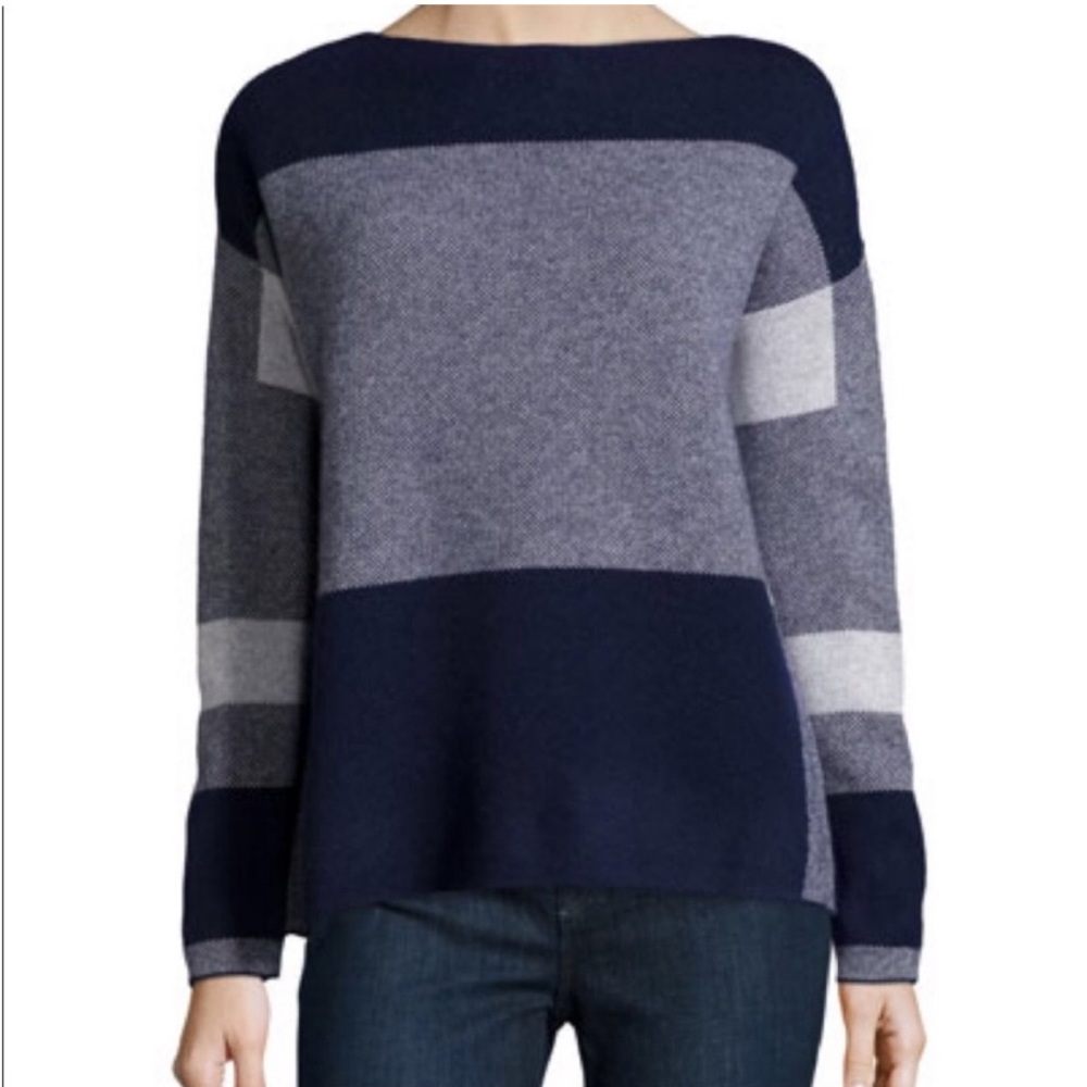 🔥Vince Navy and Gray Women's Crew Neck Sweater